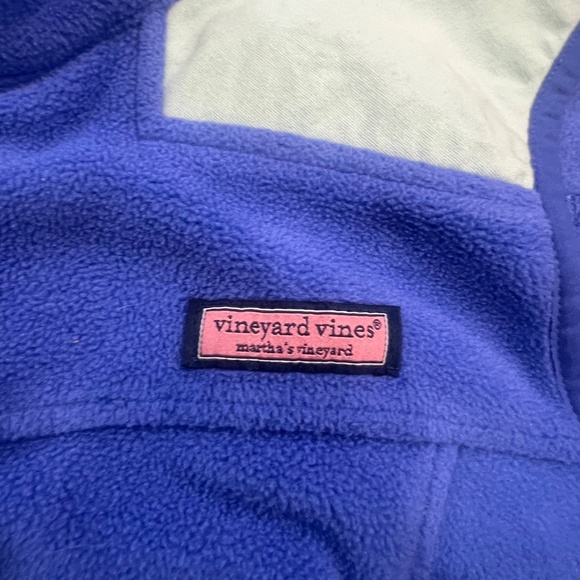 Vineyard Vines Women's Shep Fleece Vest, Blue/Mint Green, Size Small - Picture 4 of 12